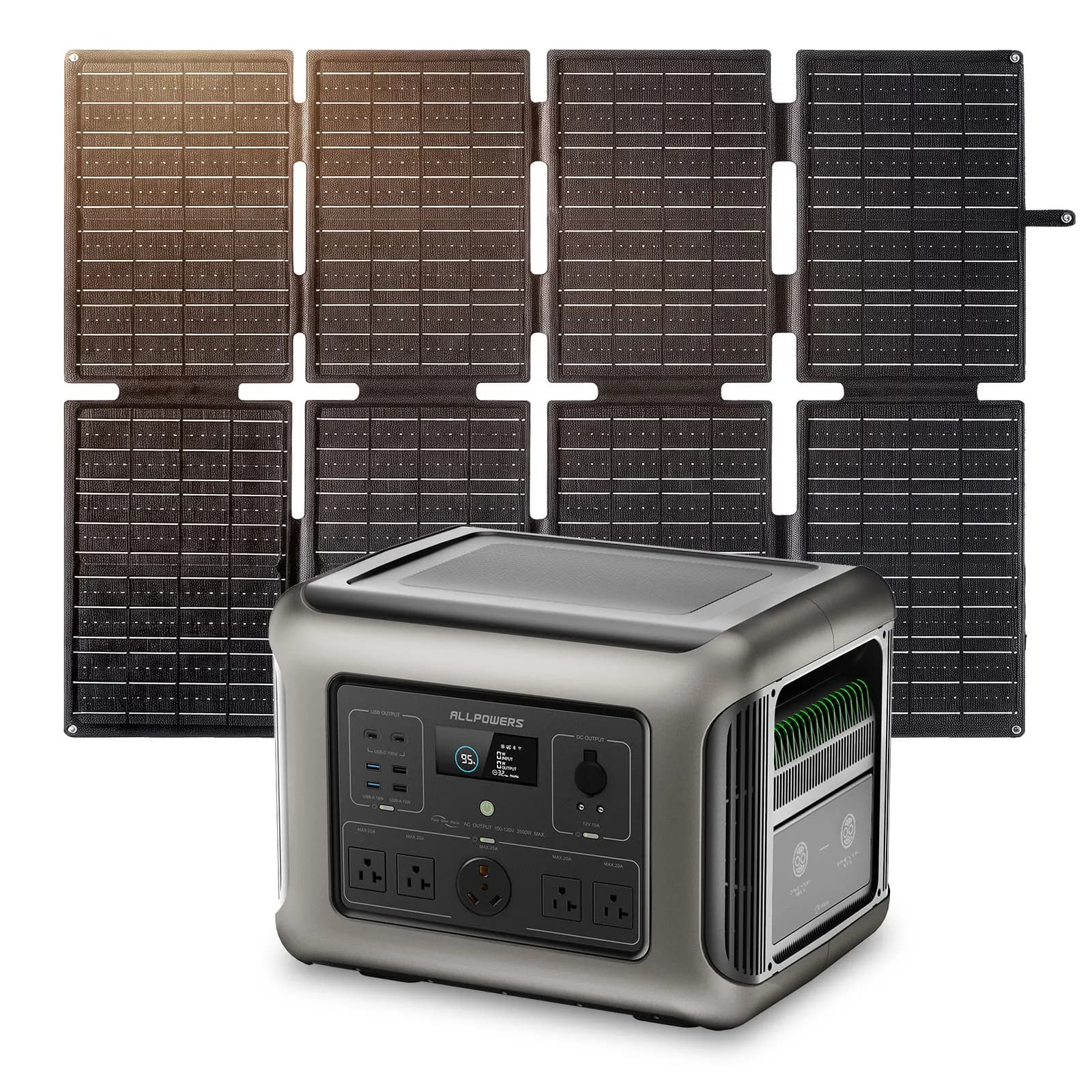 ALLPOWERS R2500 Portable Power Station 1920Wh Expandable to 20kWh LiFePO4 Battery 2500W solar Generator for Emergency Household