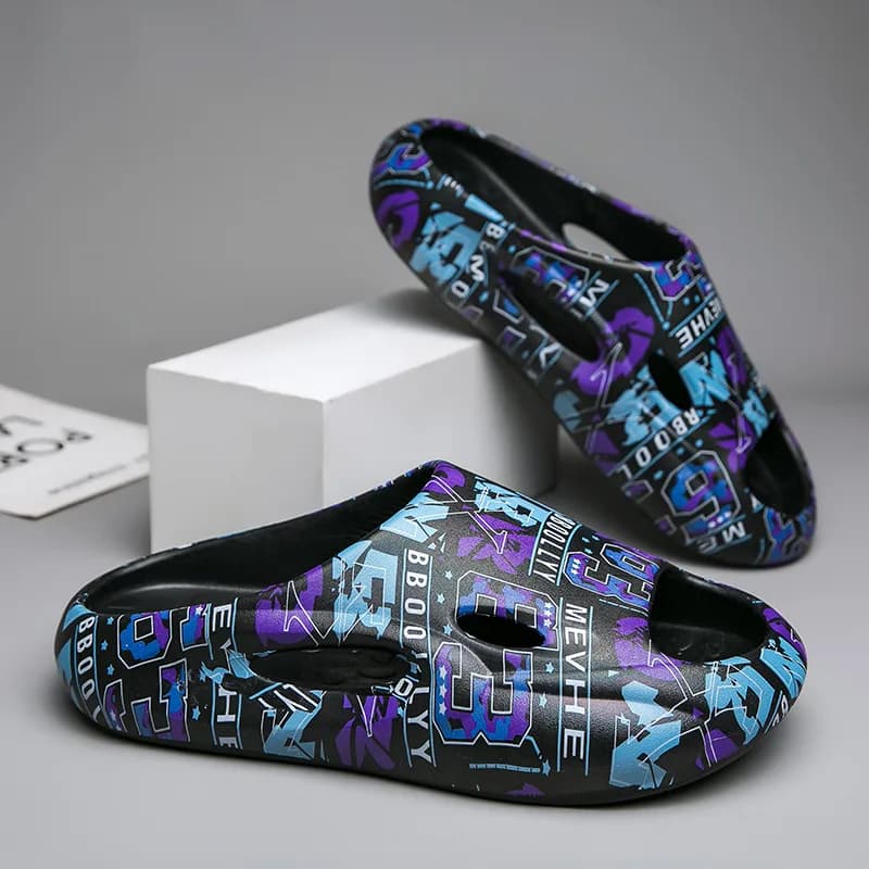 Beach shoes, new men's slippers strong sizes, casual fashion, outdoor sports slippers, light sandals with thick sole