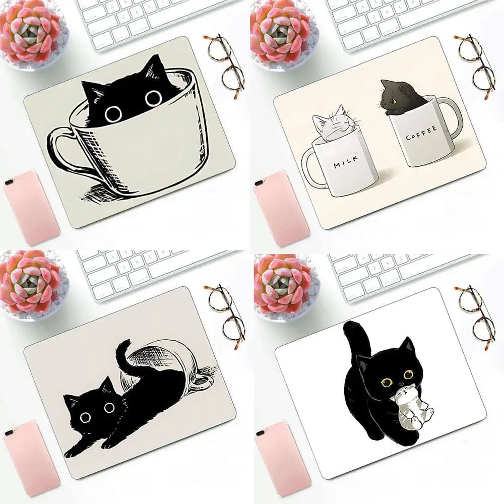 Cute coffee Cats Gaming Mouse Pad XS piccolo Mousepad per PC Gamer decorazione Desktop tappetino per Mouse da ufficio tappetino da scrivania