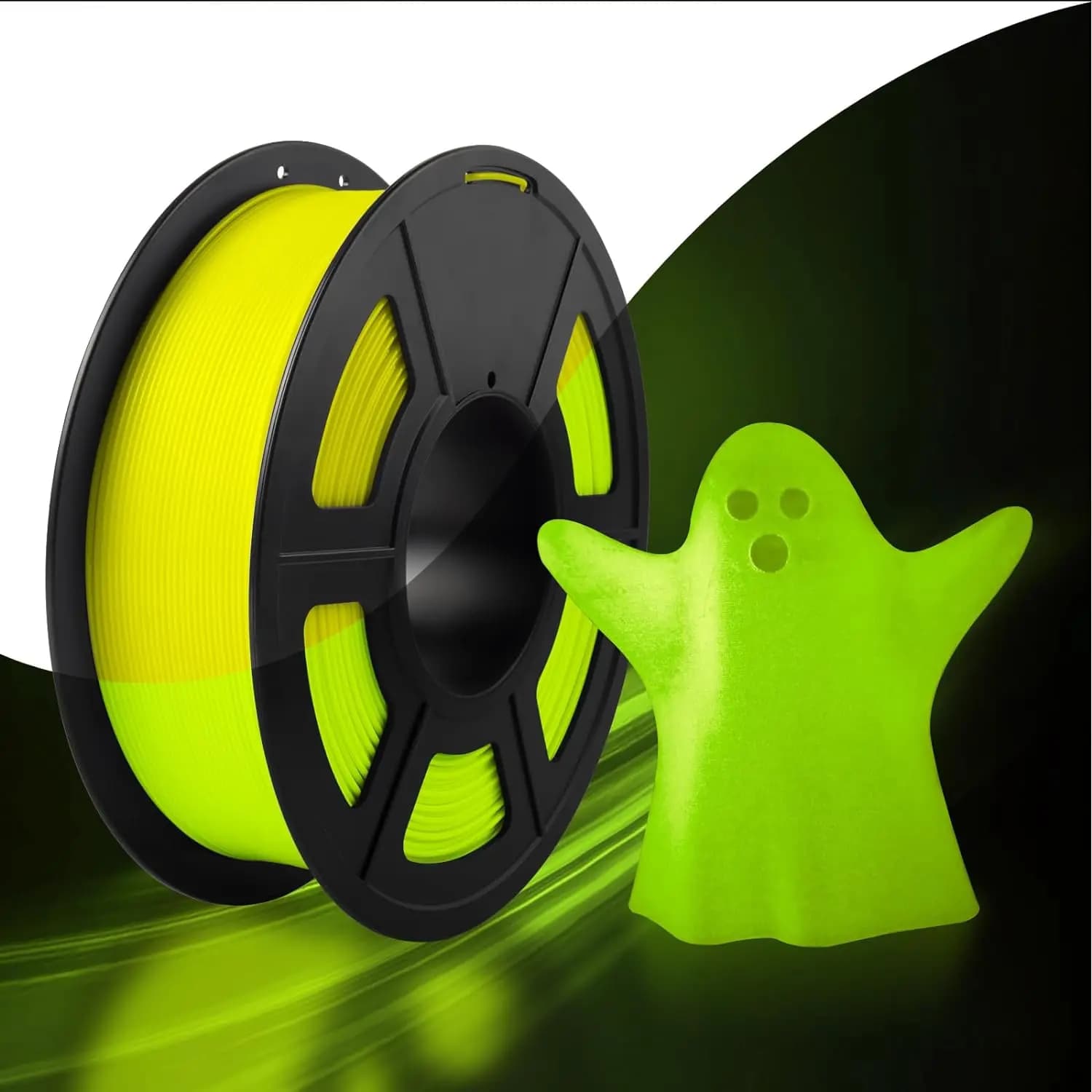 Filamento per stampante 3D in TPU, 1,75 mm, giallo fluorescente al buio, filamento flessibile morbido in TPU per stampa 3D, 250 g
