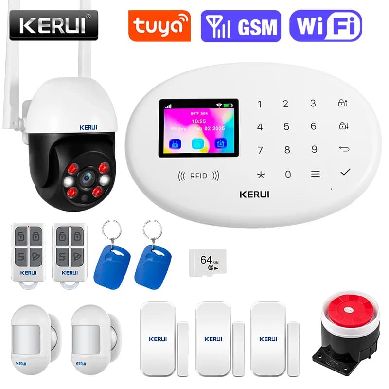 KERUI Nuovo W20 WiFi GSM Sistema di Allarme Per Allarme Domestico Antifurto di Sicurezza Senza Fili Tuya Smart House App di Controllo Rilevatore di Movimento Sensore