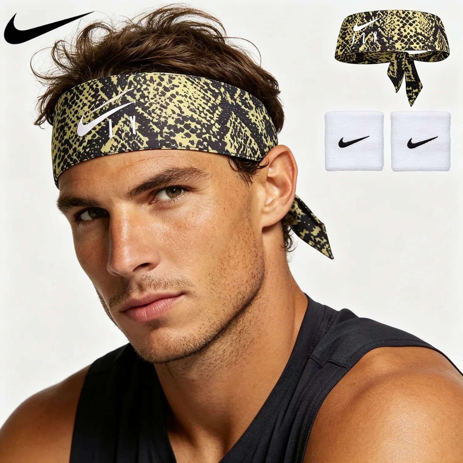 Nike headband for men, running, fitness, basketball, sweat-wicking, headband, and yoga.N1003339725OS+II5301-101