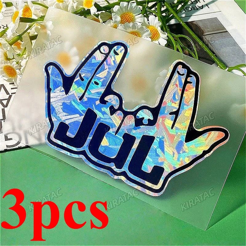 Set of 3 JUL Fun Stickers for Moto, Waterproof, for Helmet, Scooter, Tank, Decalcomania in Vinile Fai-da- ♪