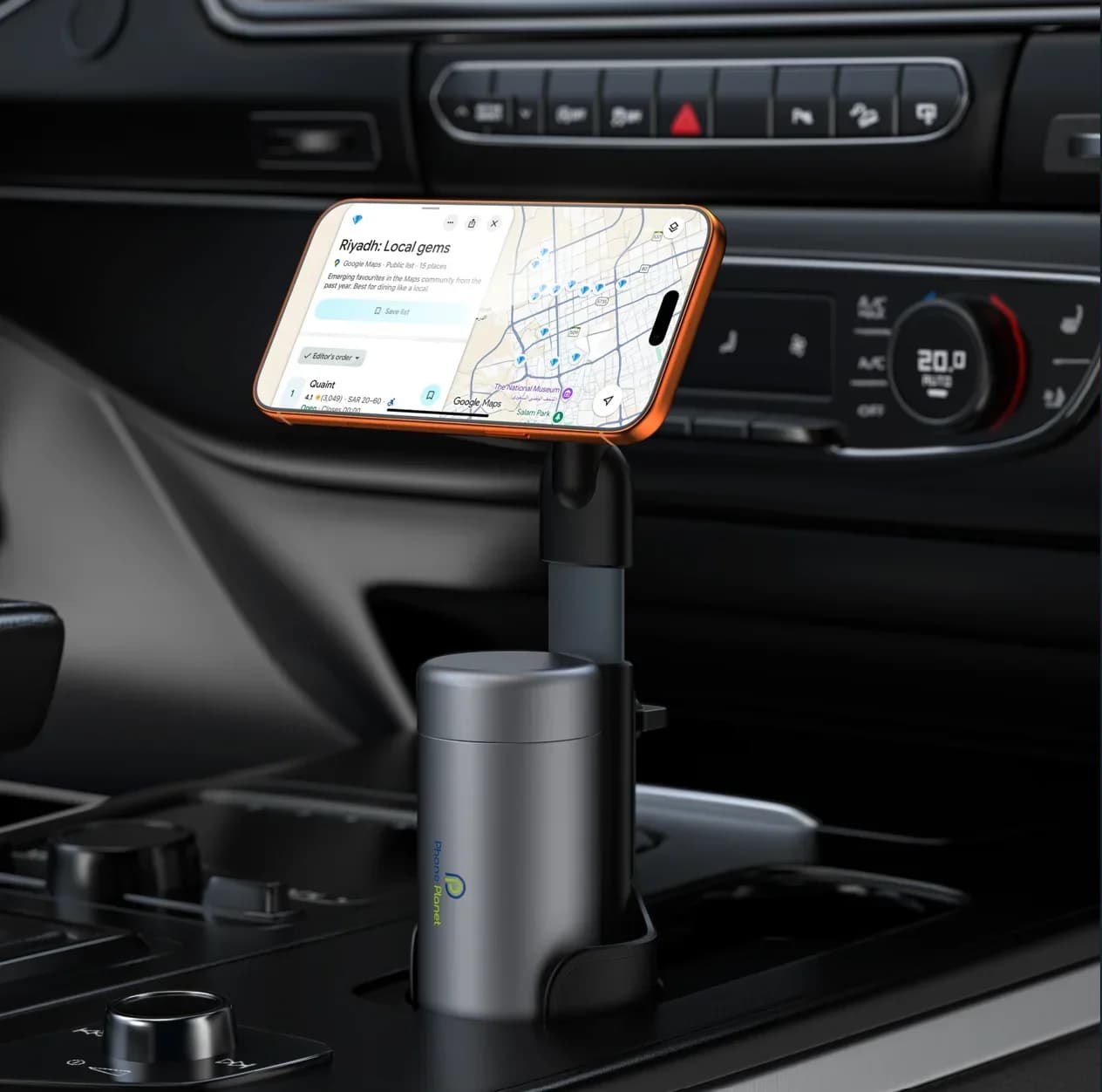 Extra-Strong 2-In-1 Magnetic 360° Rotation Car Cup Mount Holder Height-Adjustable Car Phone Holder For Iphone17/16 Samsung S26
