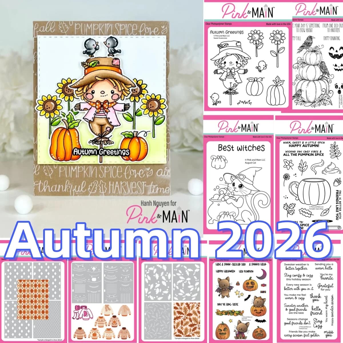 Halloween 2026 Sweet Scarecrow Autumn Cat Pumpkin Ghost Metal Cutting Dies Clear Stamps Stencil For DIY Decorating Scrapbook
