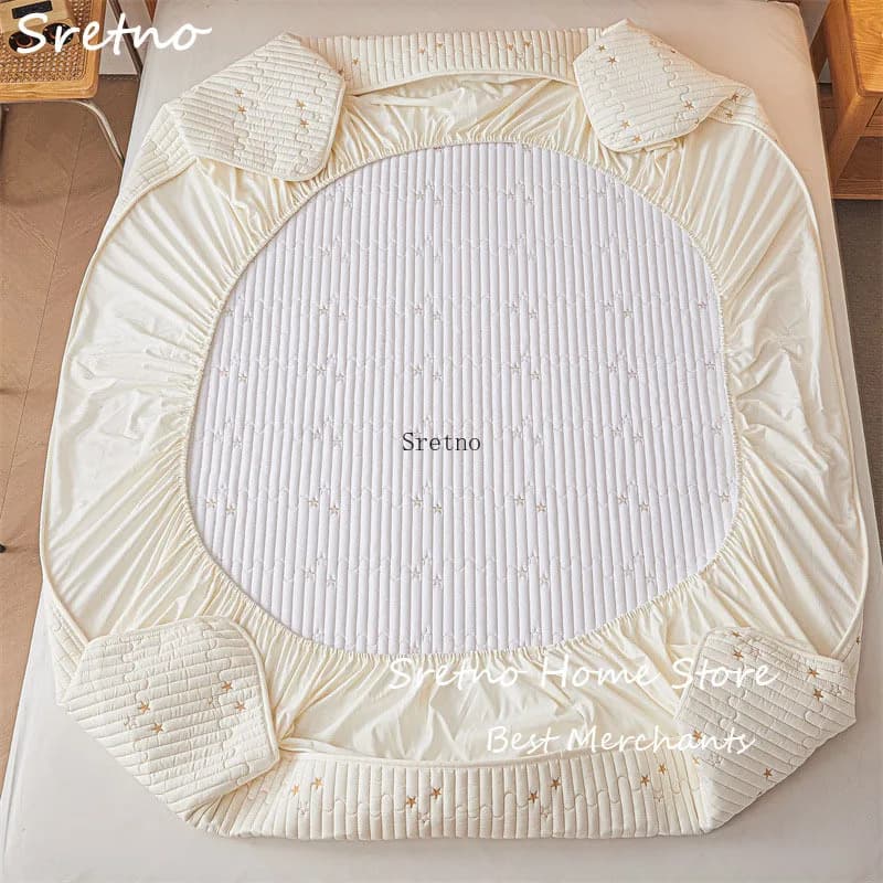 SRETNO New Cover Waterproof in Soy Cotton, Dustproof Protector for Mattress, Queen Size Cover
