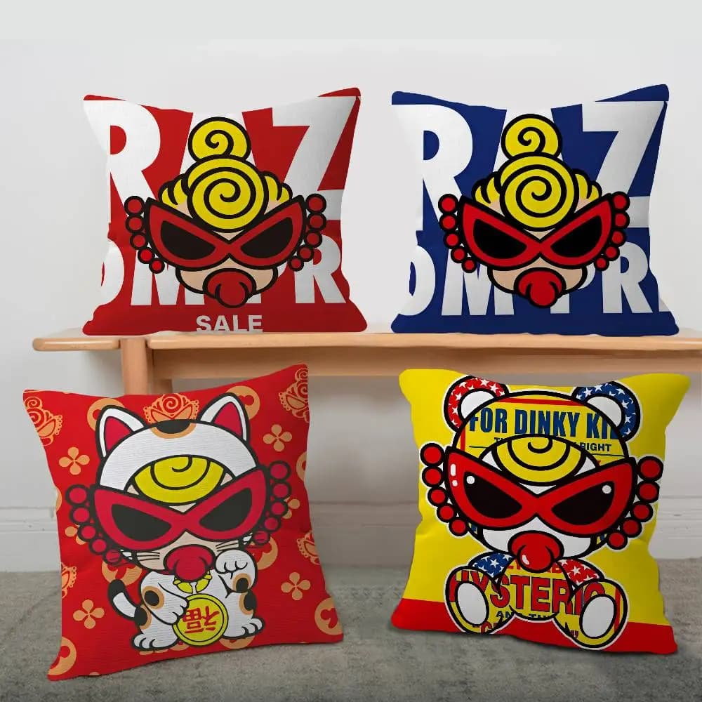 Cuscino Decorativo Hysteric Mini in Stile Giapponese, Regalo per Casa e Ufficio, Cuscino per Camera da Letto, Divano e Auto, Federa per Cuscino