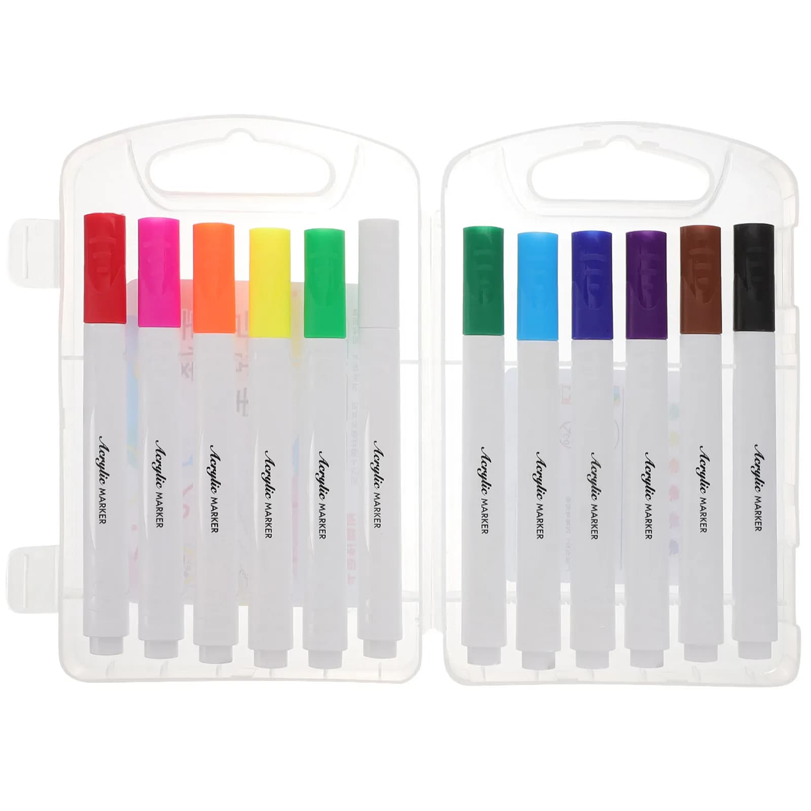 12Pcs Acrylic Paint Markers Fine Tip Art Supplies for Drawing Painting Sketching Graffiti Doodling Scrapbooking Kids Adults