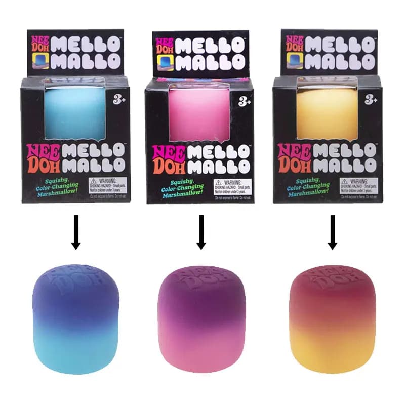 Needoh Mello Mallo Marshmallow Squishy UV Reactive Sun Color Changing Toy Dough Filled Fun Sensory Ball Stress Relief Toy Gift