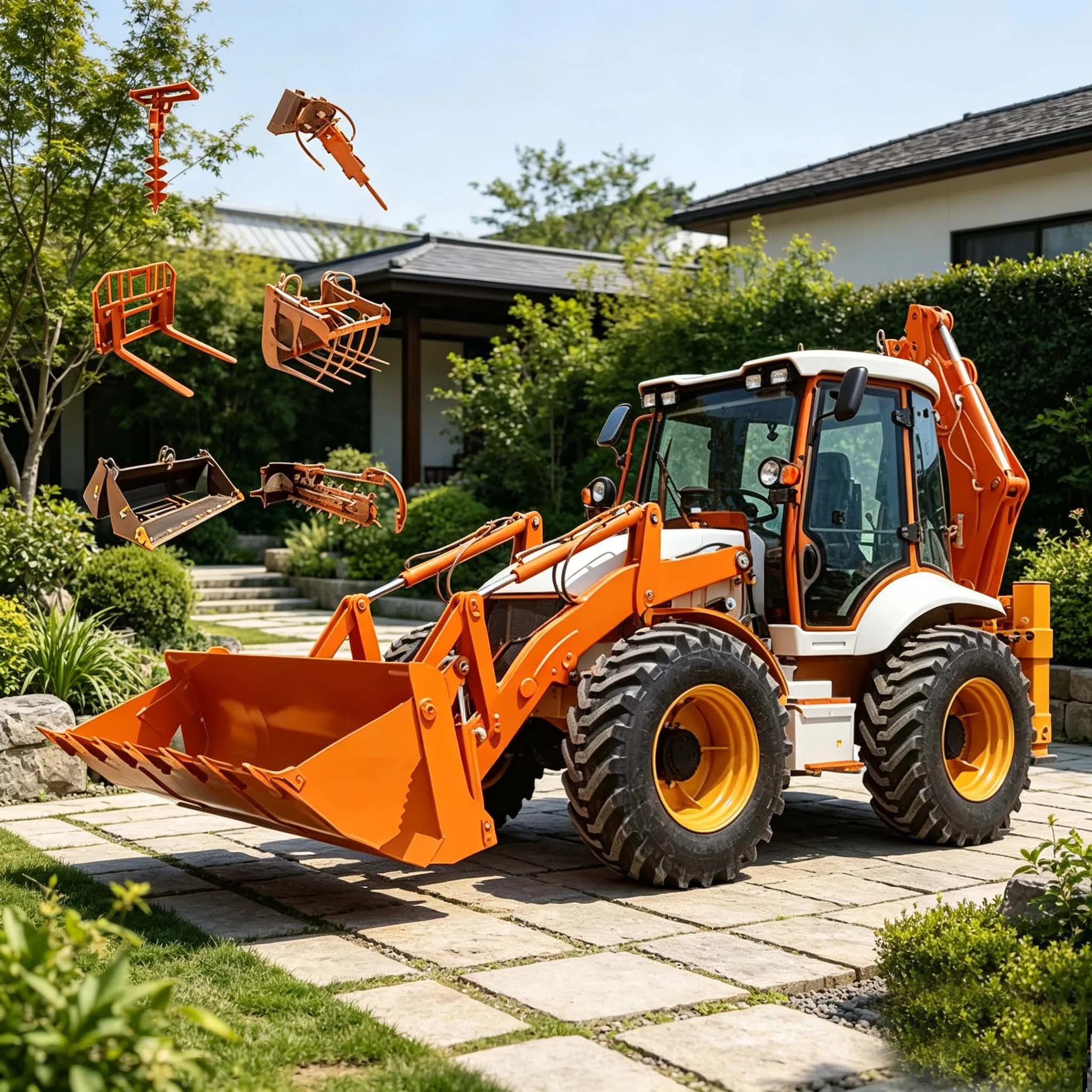 All‑terrain 4x4 Backhoe Loader Good Ground Clearance For Orchard Digging And Foundation Excavation Projects