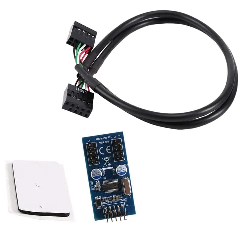 Leading-9Pin USB Header Male 1 To 2/4 Female Extension Cable Card Desktop 9Pin USB HUB USB 2.0 9 Pin Connector Adapter