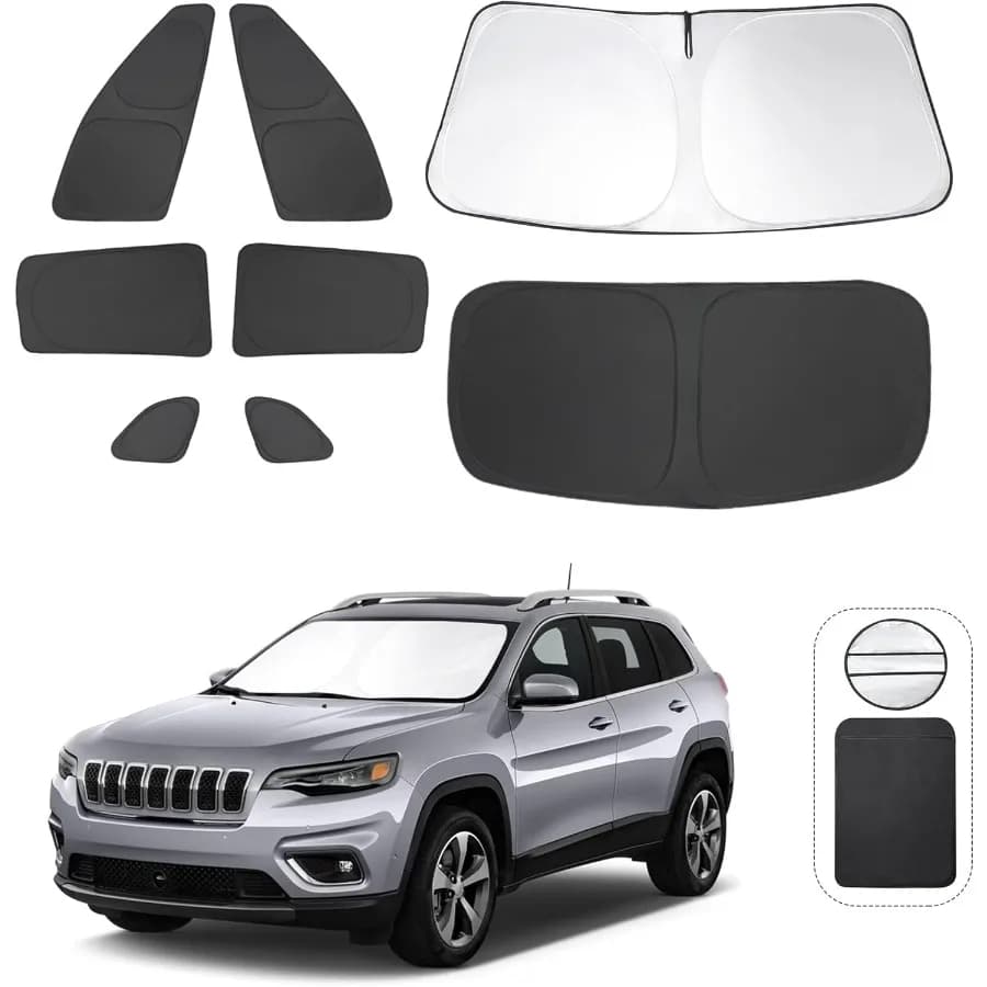 8PCS Parabrezza Parasole Personalizzato Misura per 20142024 Jeep Cherokee Trailhawk Overland Limited Latitude Altitudine Accessori Foldab