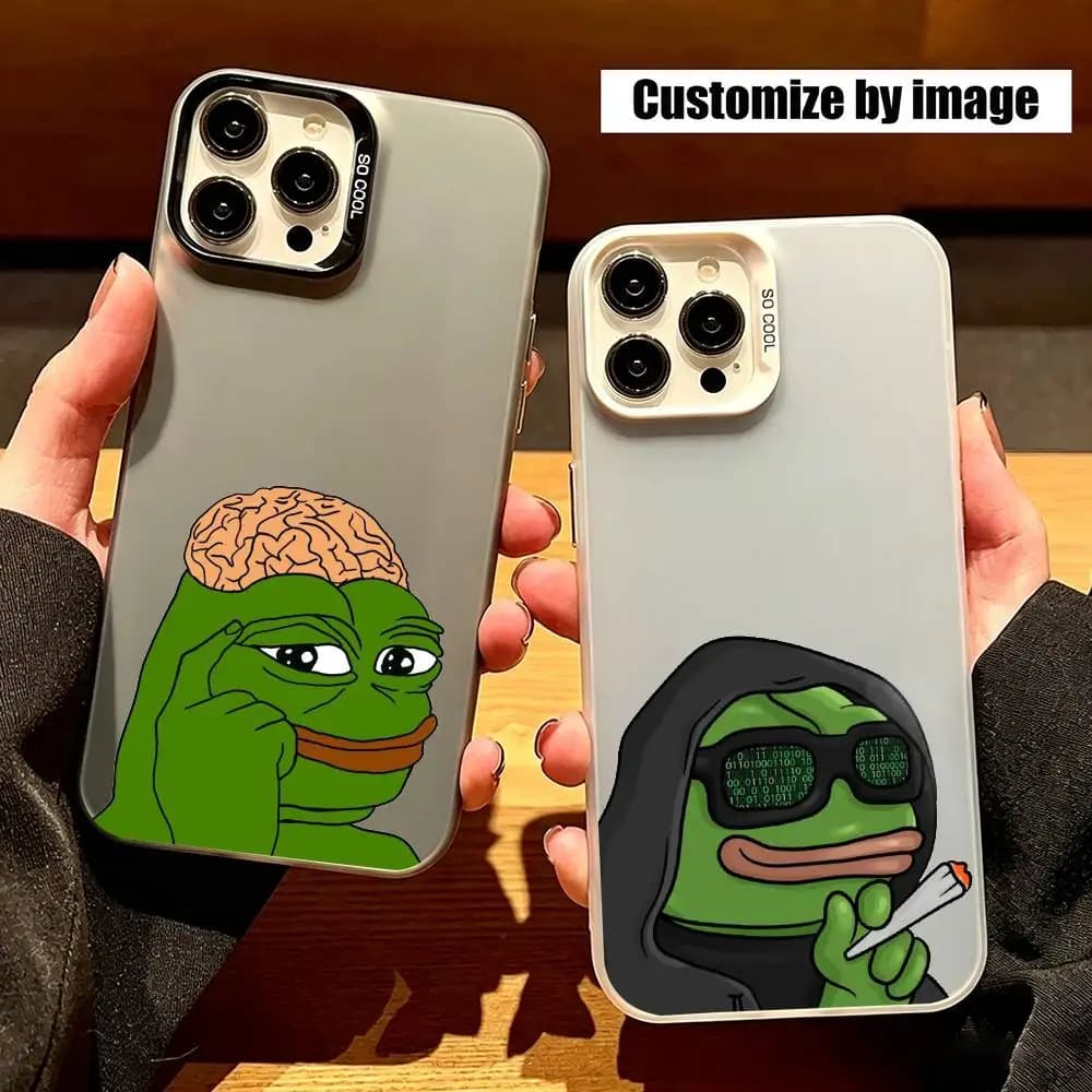 Sad Frog pepe M-meme Frog Funny Phone Case For iPhone 17,16,15,14,13,12,11 Plus,Pro Max,XS,Colorful Silver Cover