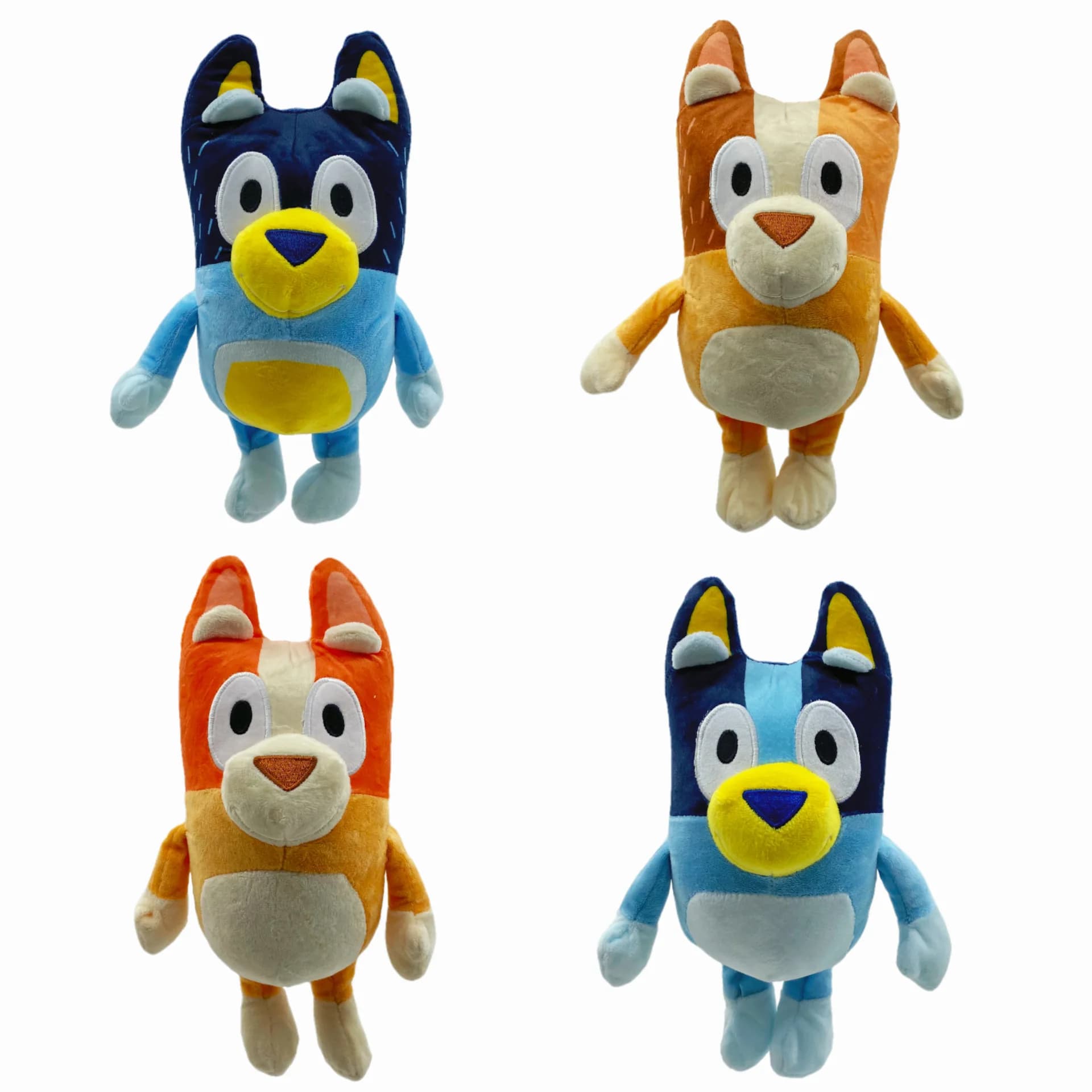 Peluche Bluey e Famiglia Bingo, Giocattoli Morbidi a Forma di Cane, Bambole di Peluche, Regali di Natale, Personaggi Anime Blue-Y Bingo