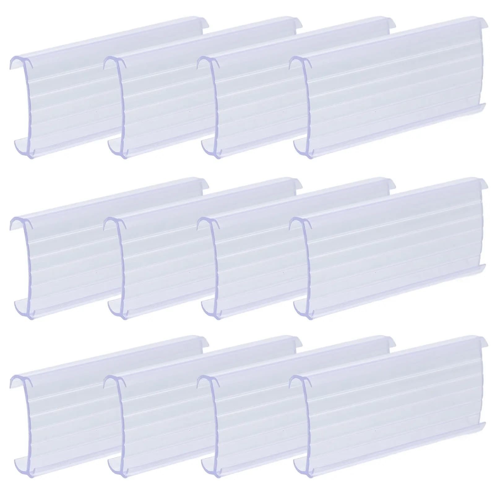 30 Pezzi Portaetichette Trasparenti in Plastica per Scaffali, Frigoriferi, Cestelli, Etichette per Ripiani, Clip Porta Prezzo Rimovibili, Organizzatore Robusto
