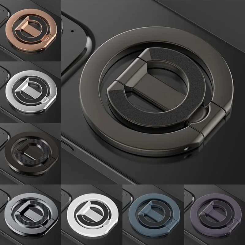 For Double-Sided Magnetic Phone Ring Holder for MagSafe Kickstand Magnet Grip for iPhone 16 15 14 For Huawei Xiaomi Stand Holder