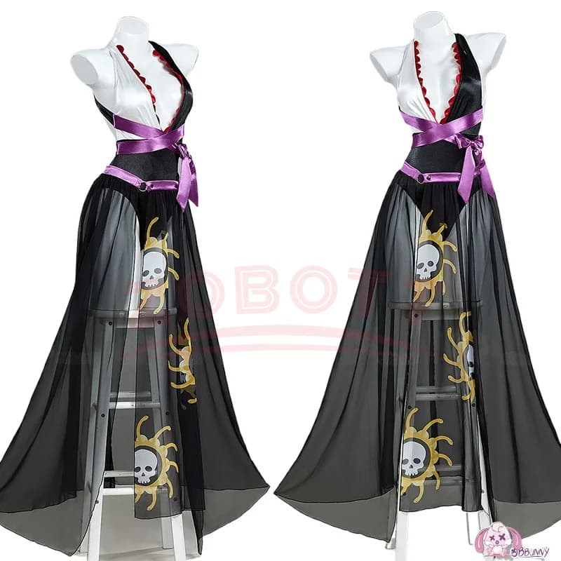 Costume Cosplay Anime Boa Hancock per Halloween e Natale, Abito Sexy con Collo all'Americana per Donna, Taglie S-XL