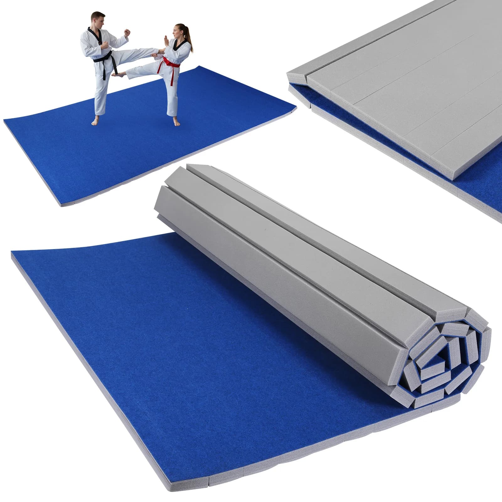 Folding Mat for Gymnastics 300x180x4cm, Rotable Training Mat for Pilates, Fitness, Stretching and Yoga