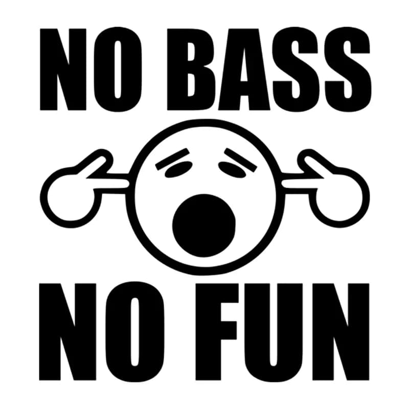 New Design Text Creative NO BASS NO FUN Car Descals Decorative Waterproof Decals Car Motorcycle Car Parts PVC,13cm