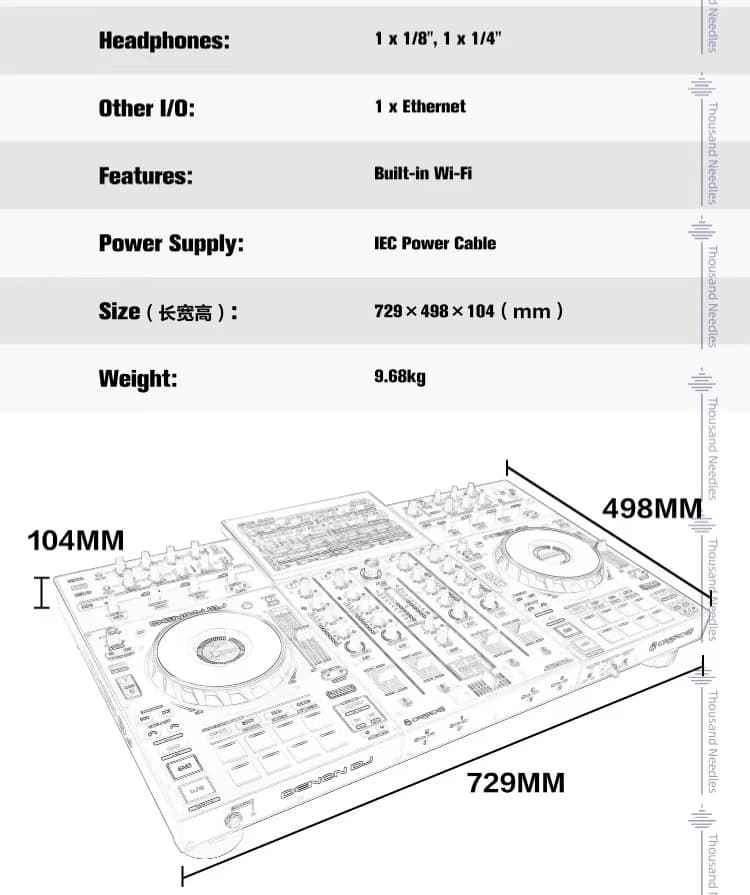 Mixer controller DJ autonomo Campionatore di prestazioni a 4 deck Touchscreen FX Beatport Link Streaming