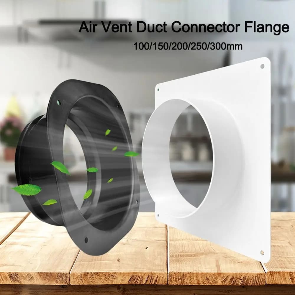 Adattatore per Tubo di Ventilazione in Plastica, Connettore a Flangia, Montaggio a Parete, Facile Installazione, Interfaccia da Quadrato a Rotondo, Strumento per Condotti