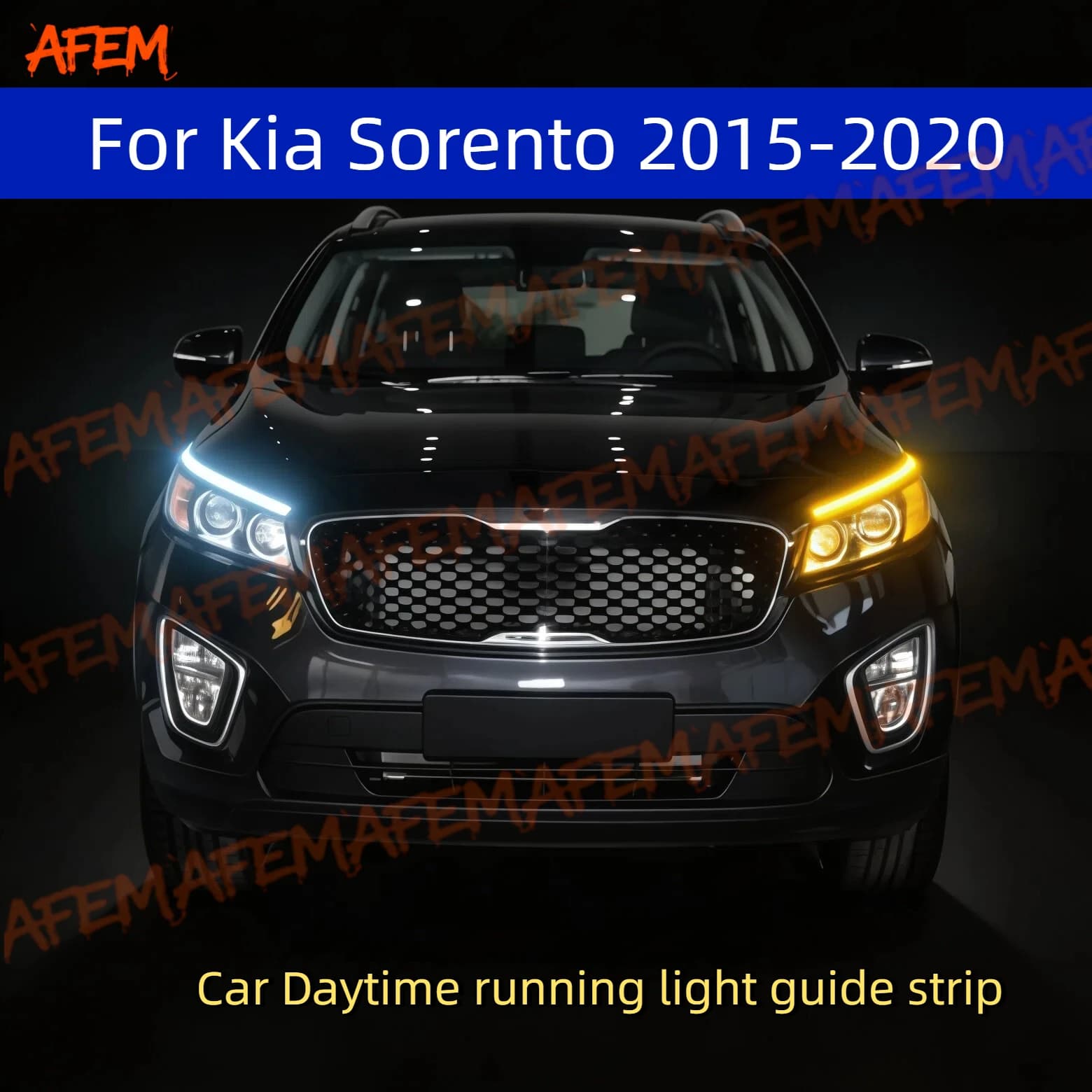 2Pcs 12V Led Guide Strip Headlight For Car Daytime Running Lights Turn Signal Bulb DRL For Kia Sorento 2015-2020