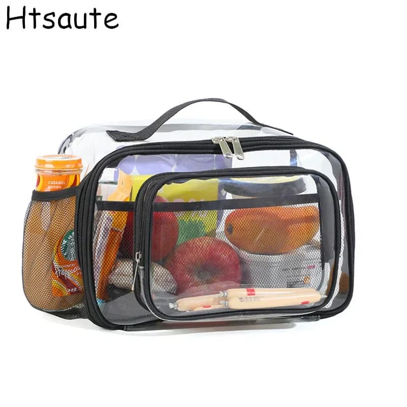Women's Bags PVC Lunch Bags Portable Picnic Bags Waterproof Travel Bag Transparent Shoulder Bag for Women