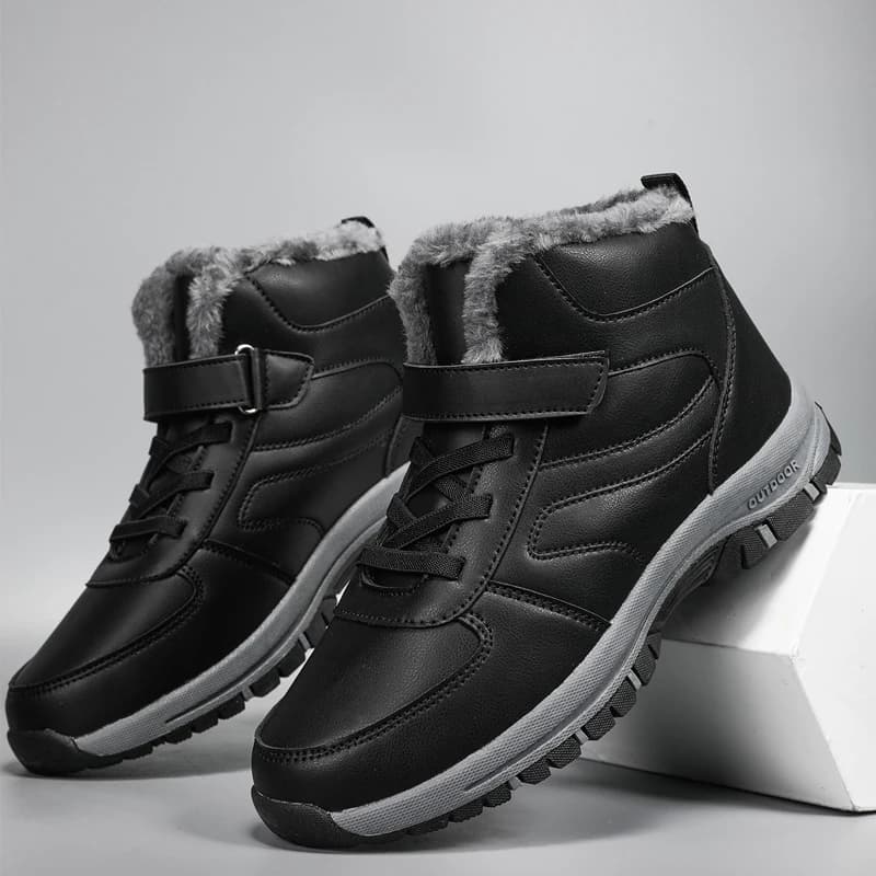 Men Winter Snow Boots Fleece Lined Thick Warm Cotton Shoes Non‑Slip Outdoor Hiking Trekking Shoes New Arrival