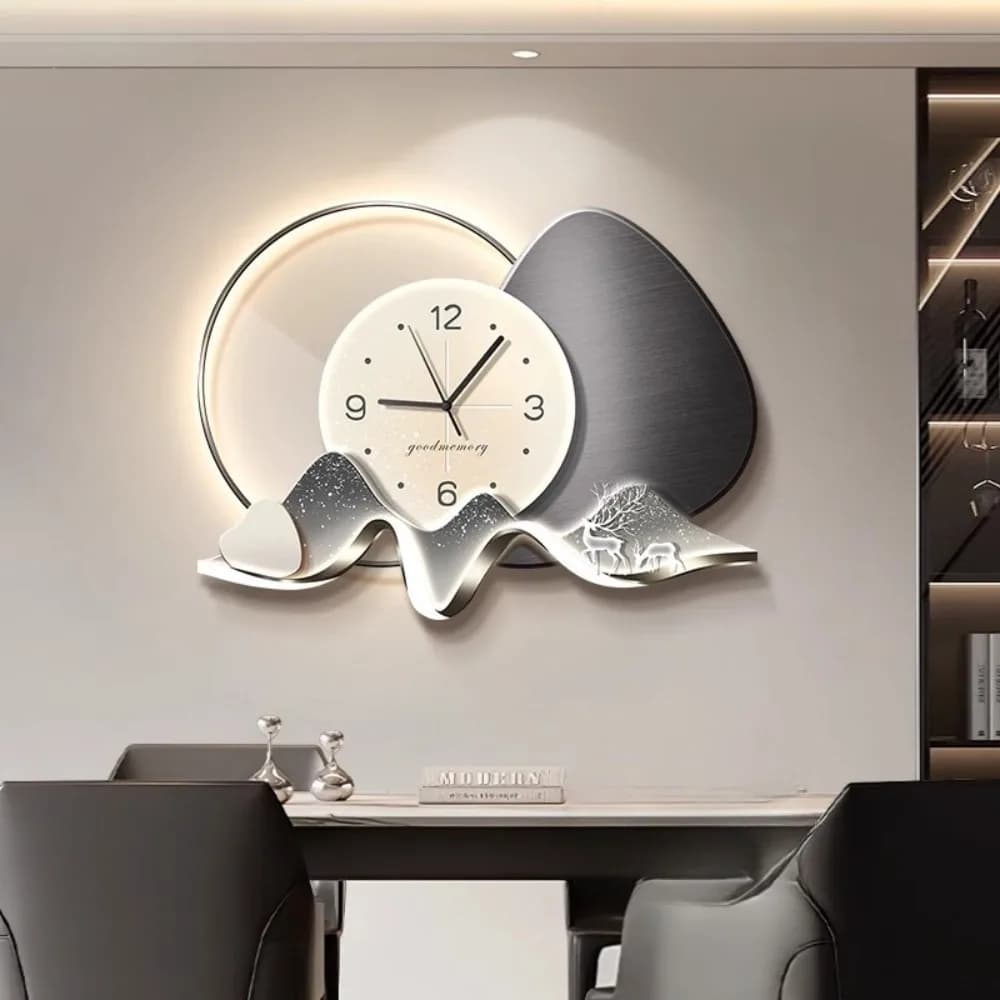 Orologi da parete grandi silenziosi Numero Orologi da parete luminosi nordici in metallo Dipinti Arte Reloj De Cocina De Pared Decorazione della casa
