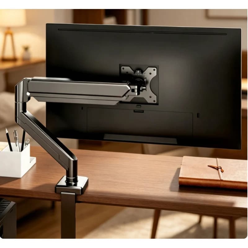 Adjustable Single Monitor Desk Mount, Universal Bracket Supports up to 32 Inch Screen & Max 19.8 LBS Computer Display