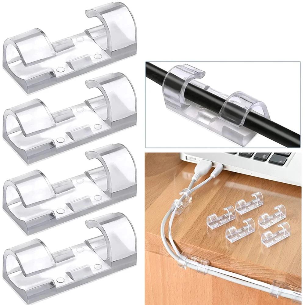 Cable organizer, wire support, self-adhesive cable management, fixed clamp, home winding, office, car