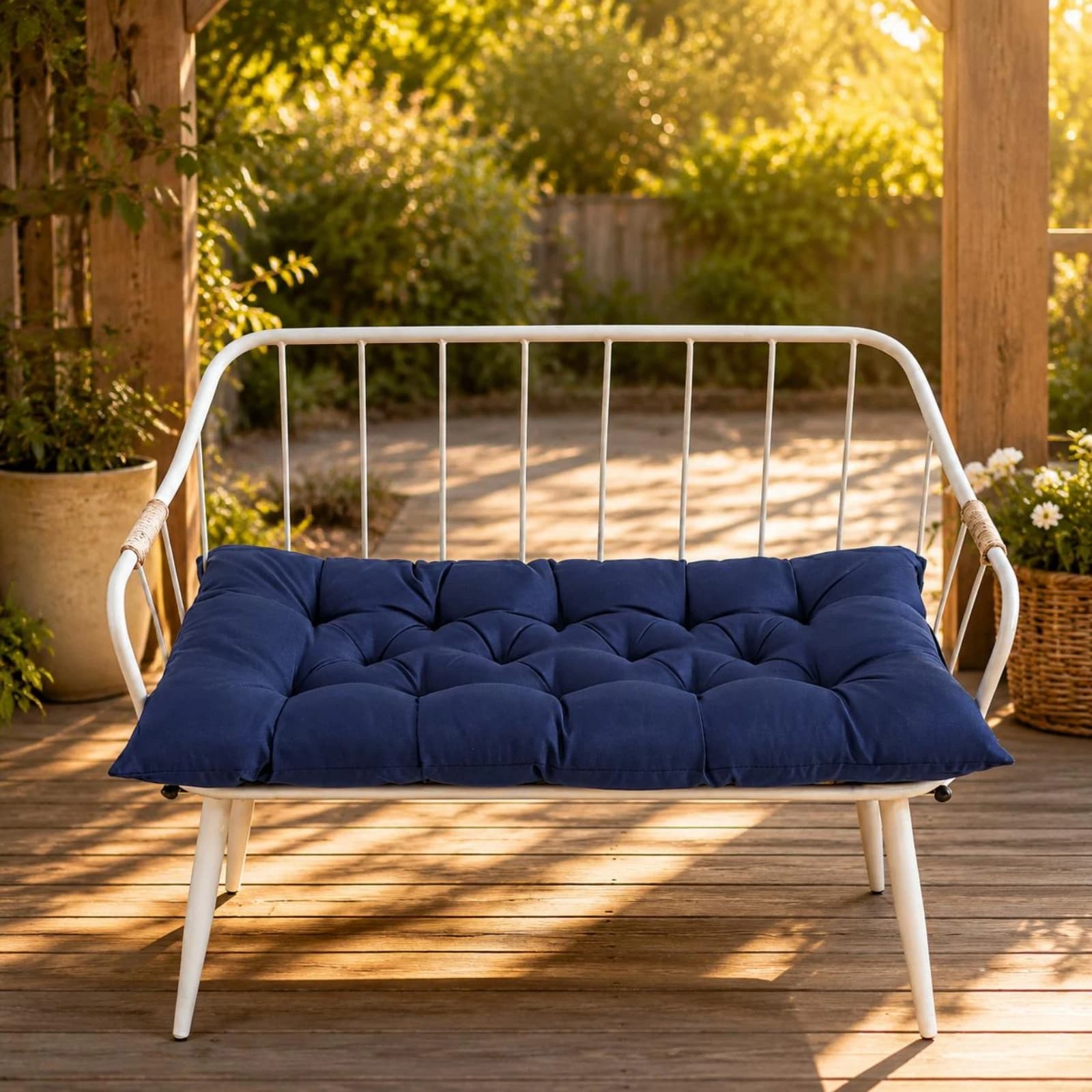 Waterproof Bench Cushion Sunproof Garden Bench Pad Swing Chair Cushion Easy to Clean Soft for Balcony