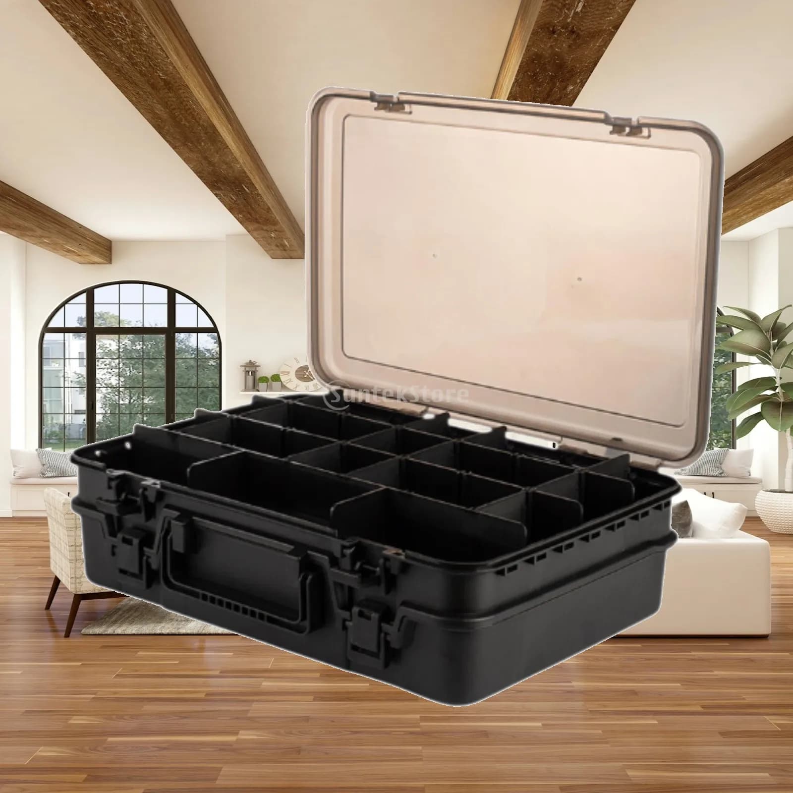 Double Layer Fishing Tackle Box Fishing Tackle Organizer Multi-use Tackle Container Box for Beads Fishing Accessories Anglers