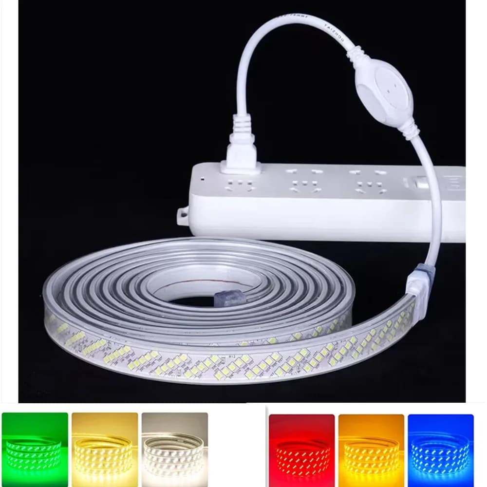 Striscia LED impermeabile 220V 2835 180Led/m Luci a nastro flessibili a tre file Bianco freddo/Bianco caldo 1m 2m 5m 10m 15m 20m