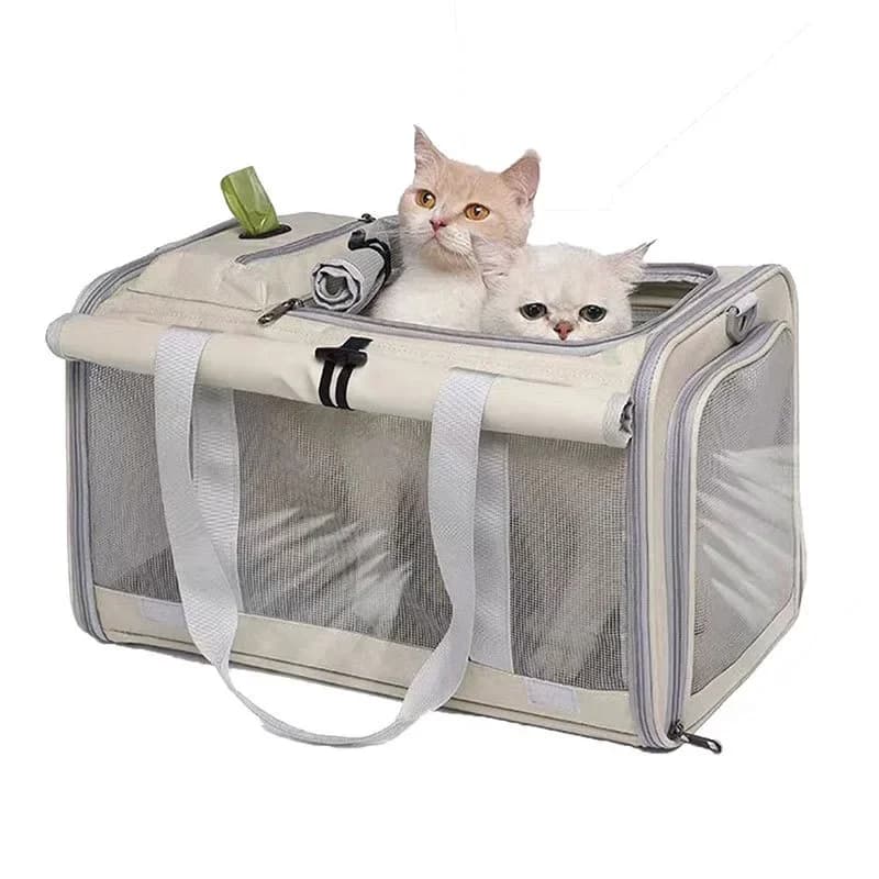 Cat Carrier Bag Portable Foldable Pet Carrier for Small Cats with Large Opening Breathable Hands Pet Carrying Bag for Travel