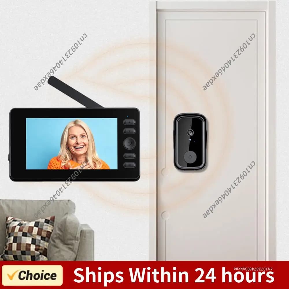 Videocitofono Wireless con Schermo IPS da 4,3 Pollici, Audio Bidirezionale e Connessione BT per Casa e Ufficio
