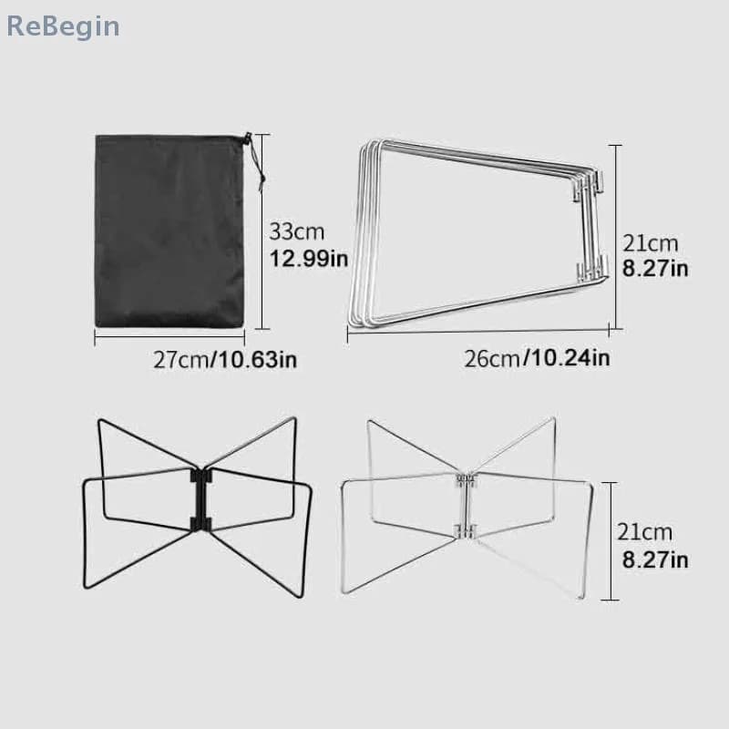 1 Piece Stainless Steel Outdoor Foldable Fridge Holder Portable Fridge Holder for Anti-slip Picnic Barbecue