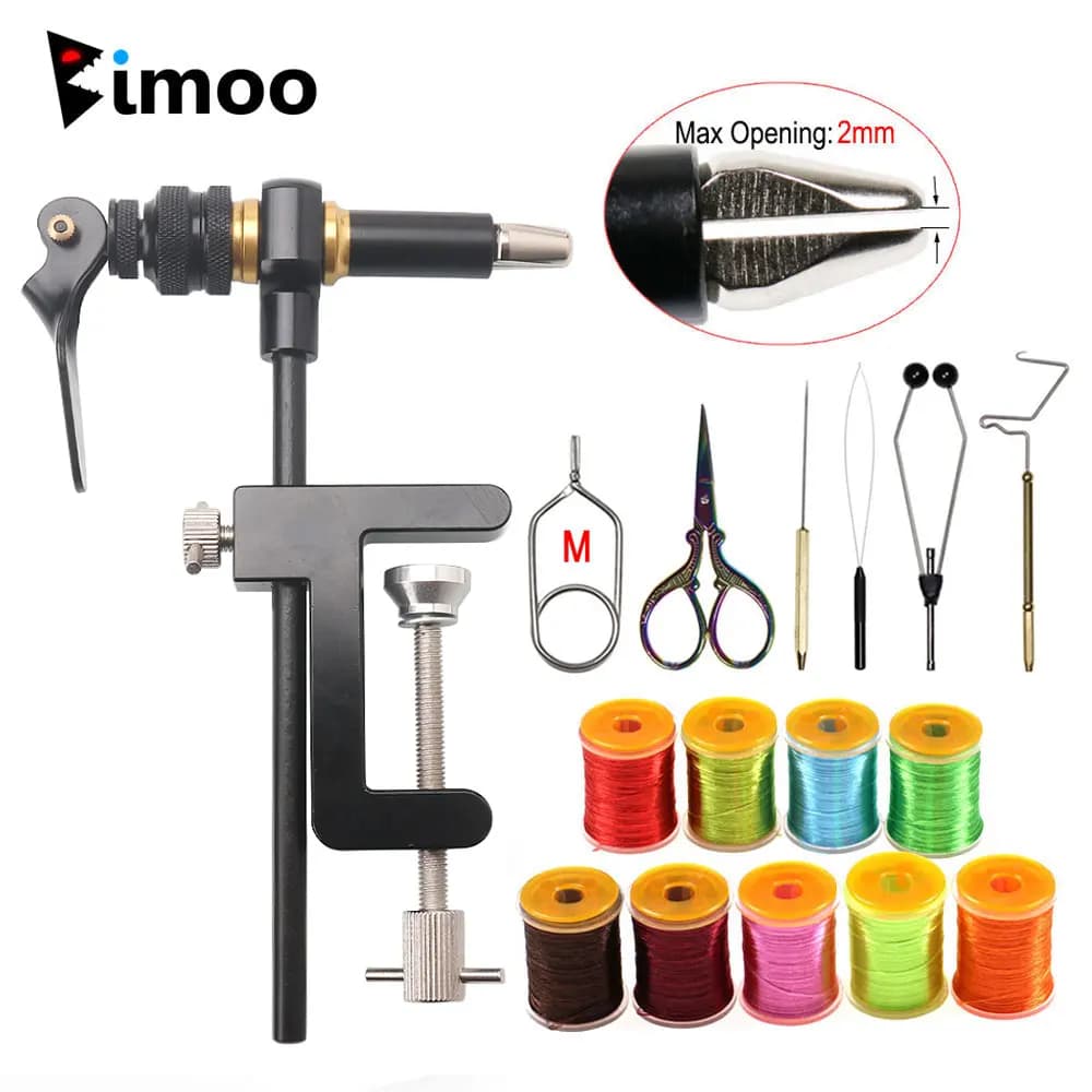 Bimoo 360 ° C-Clamp Fly Tying Morsa Tempered Steel Jig Lure Making Tool Coil Infila Fly Tying Tool 200D