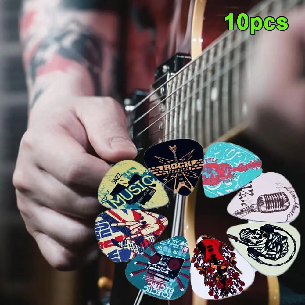 Mixed Folk 0.71mm Electric Rock Gestures Shrapnel Celluloid Plectrums Guitar Picks
