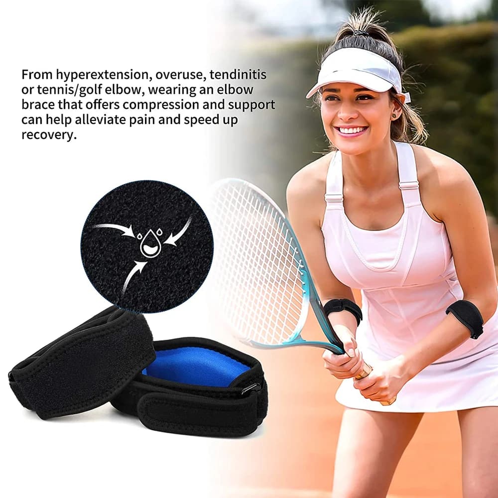 Supporto per gomito regolabile (1 pezzo) - Cinghia di compressione per golf, tennis e basket - Tutore per alleviare la tendinite per uomini e donne