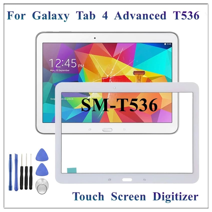 Schermo Touch da 10.1 Pollici per Samsung Galaxy Tab 4 Advanced T536, Pannello Sensore in Vetro, Parti di Ricambio per Tablet PC