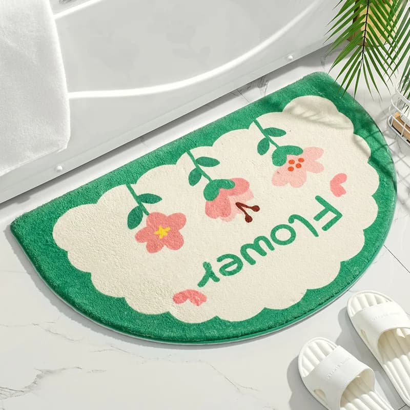VIKAMA Cartoon Soft Imitation Cashmere Floo Rrug, Bathroom And Toilet Floor Mat, Irregular-Shaped Door Carpet, Home Decoration