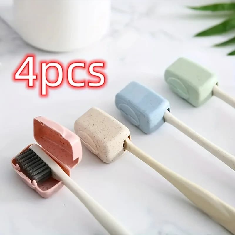 4 pcs toothbrush head cover, portable travel toothbrush box, toothbrush cover, toothbrush box