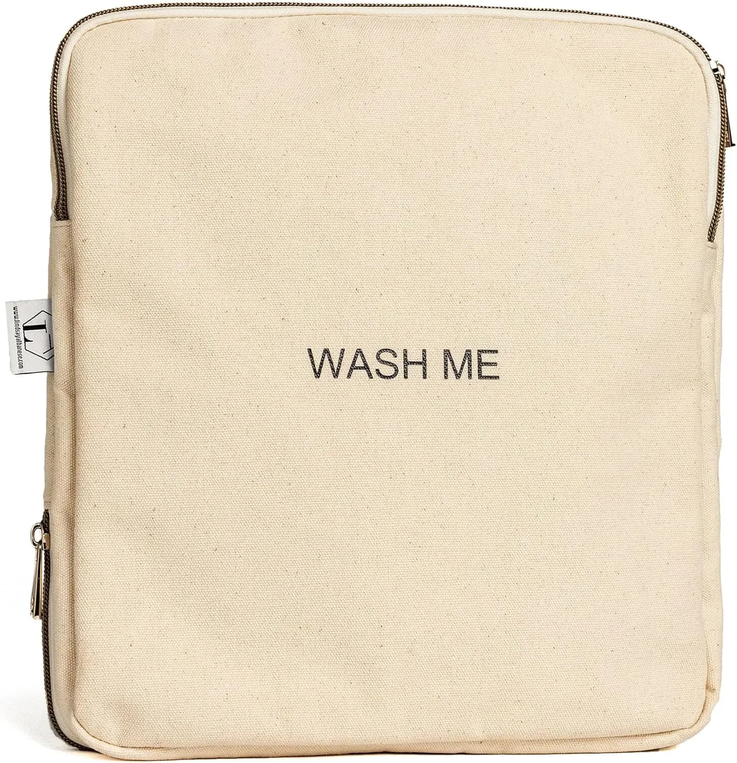 Two-sided travel linen bag with water resistant interior for separation of clean and dirty clothes