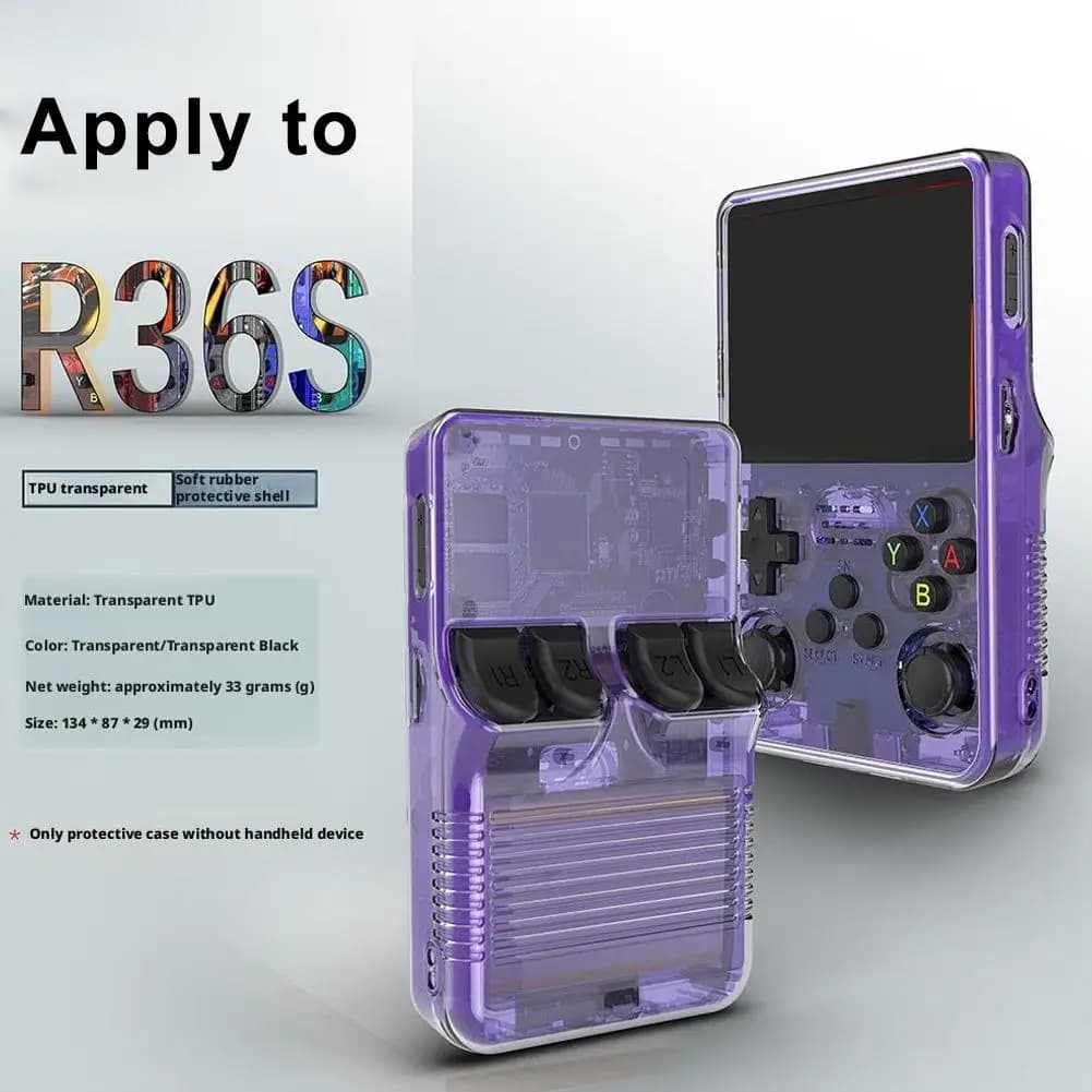 Custodia protettiva in silicone per R36s, per accessori per console di gioco portatile R36s, custodia in silicone lavabile antigraffio con cordino