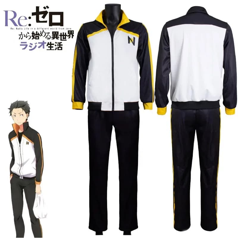 Soul King: Zero Kara Hajimeru Isekai Seikatsu Natsuki Subaru Costume Cosplay Hoodie Set Halloween Party Sports Clothing Uniform