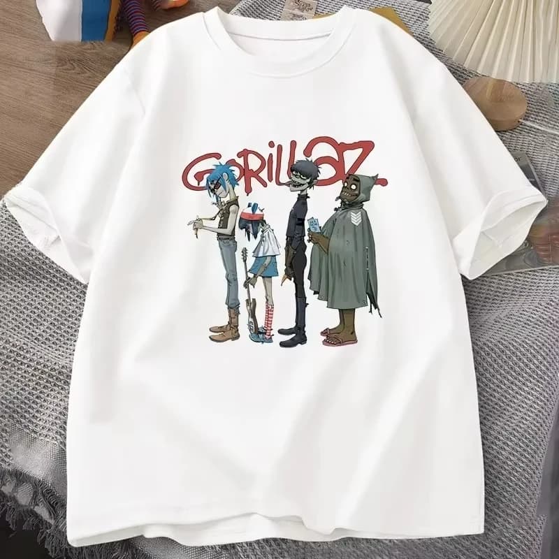 Music Band Gorillaz PUNK ROCK T Shirt Men Women Summer 90s O-neck Short Sleeve T-shirts Clothes Vintage Y2K Clothing Tee Tops