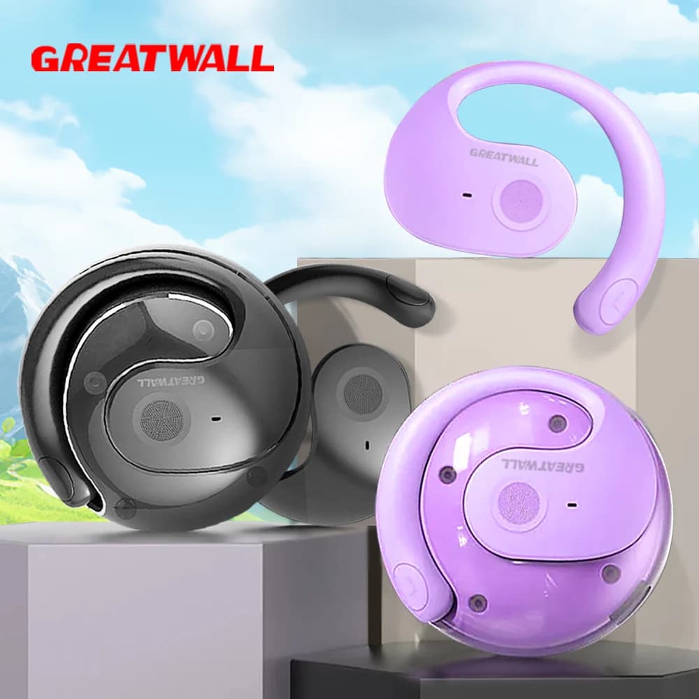 GREATWALL Auricolari Bluetooth senza fili Cuffie HIFI Cuffie sportive stereo con microfono Auricolari per chiamate HD Custodia di ricarica sferica