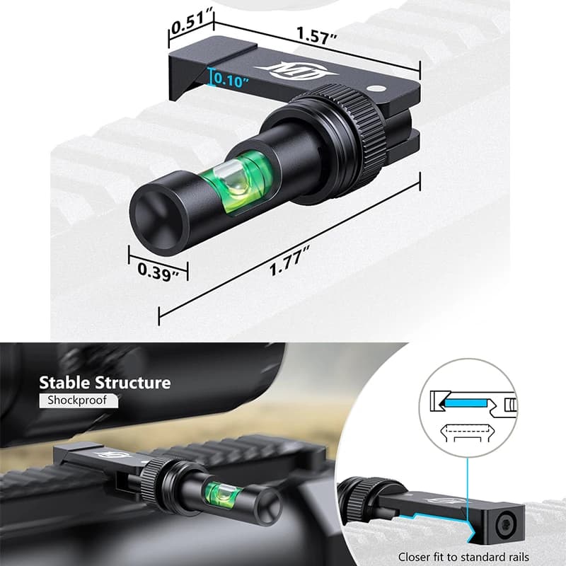 Livella a Bolla Pieghevole Anti-oscillazione MidTen per Cannocchiale, Kit di Livellamento Compatto per Ottiche, Strumenti di Livellamento a Basso Profilo per Guida da 21mm