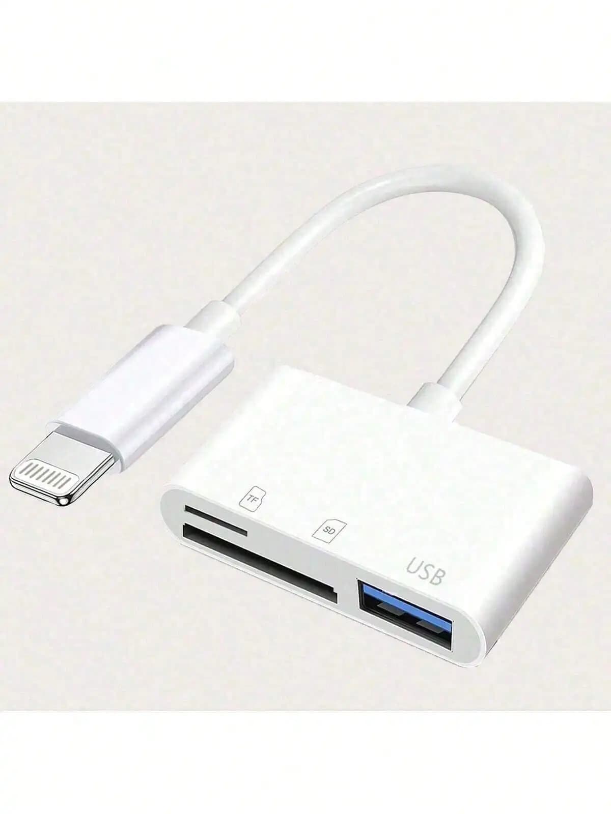Lettore di schede SD TF Micro SD 3 in 1, adattatore portatile plug and play per visualizzazione schede di memoria per fotocamera